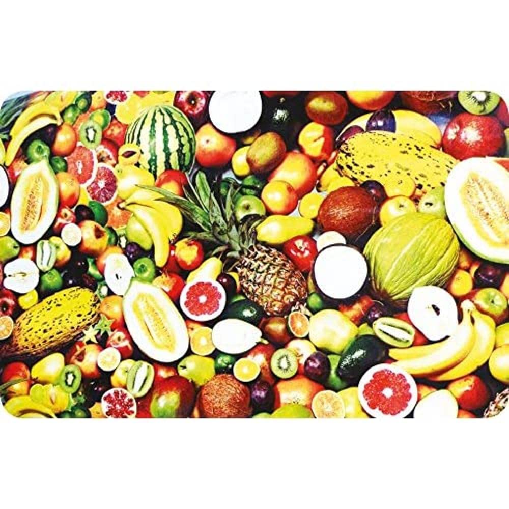Springboard PVC Circular Tablecloth and Floor Cover - Round Wipe Clean Tablecloth for Kids Messy Play and Arts and Crafts - Plastic, Waterproof, Wipeable Table Cloth - 1.3 m Diameter - Fruit Design
