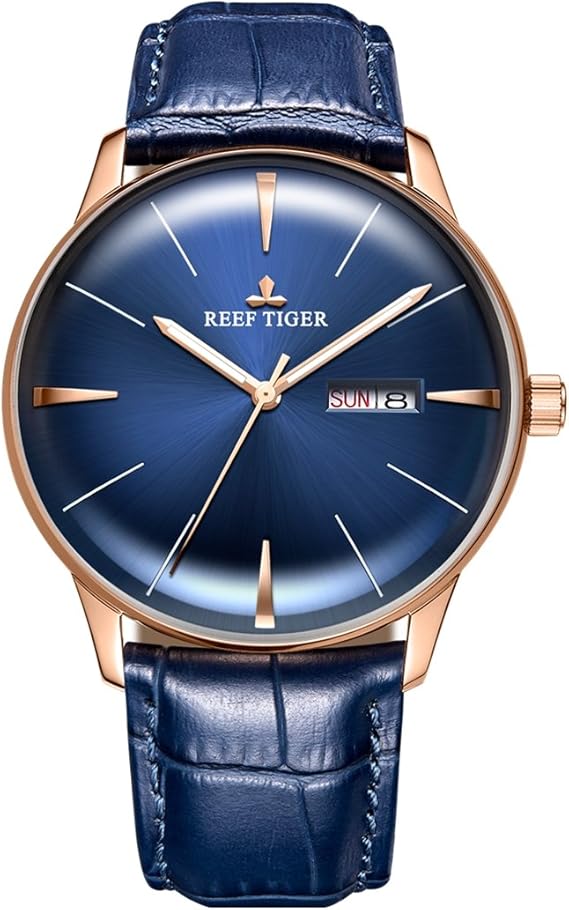 Amazon Reef Tiger ドレスウォッチ 男性腕時計 ピンクゴールド 自動機械式時計 Rga38 メンズ腕時計 腕時計 通販