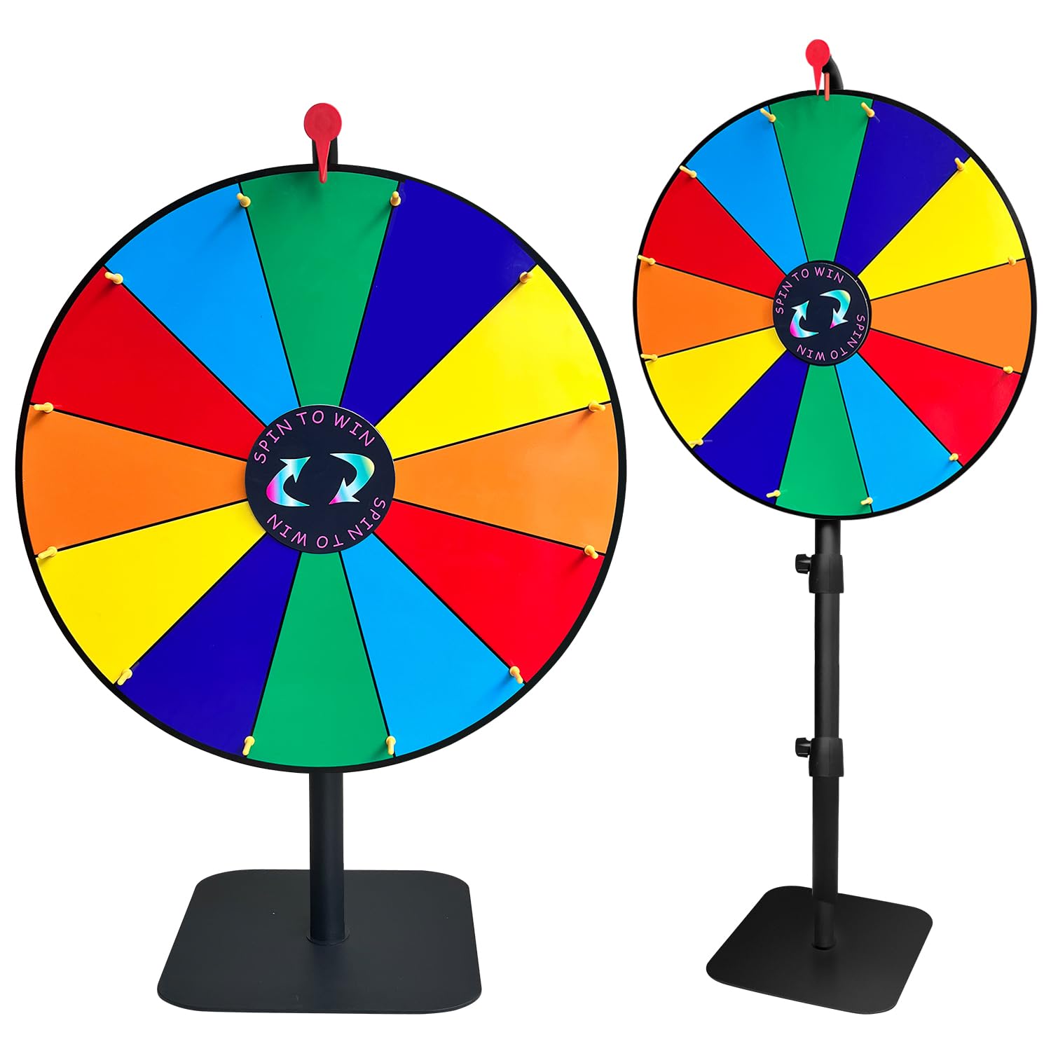 Photo 1 of 24 Inch Heavy Duty Spinning Prize,Ajustable 34"-61" Height Spinning Wheel for Prizes,12 Slots & Dry Erase Marker & Eraser for Carnival,Wheel of Fortune Game Carnival & Engaging Home Parties,Tradeshow