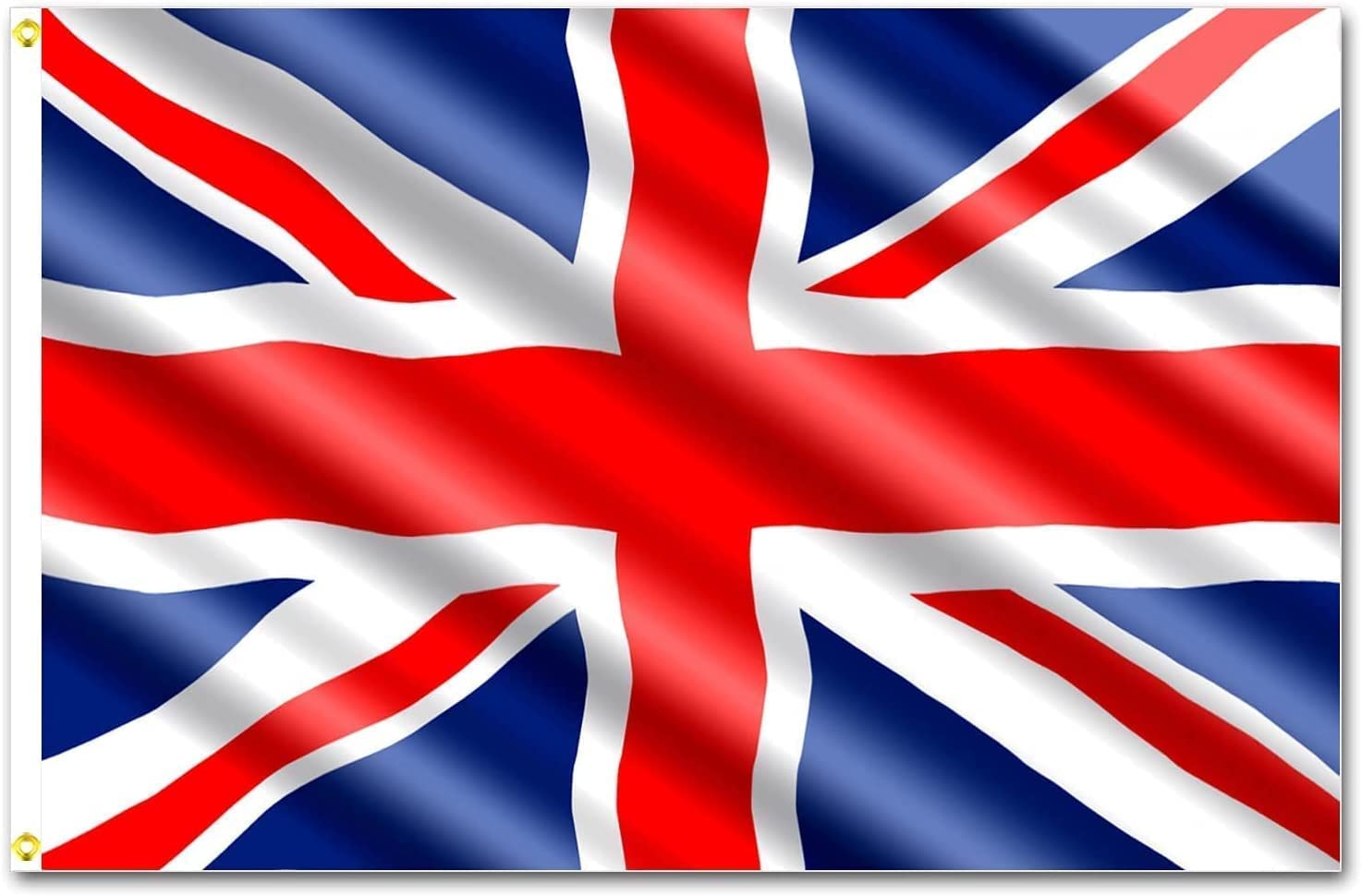 Large 8ft x 5FT Union Jack Flag - Brass Eyelets Double Stitched - Britain Flag VE Day Celebration British Royal Street Party Pub BBQ Outdoor Garden Banner Decorations