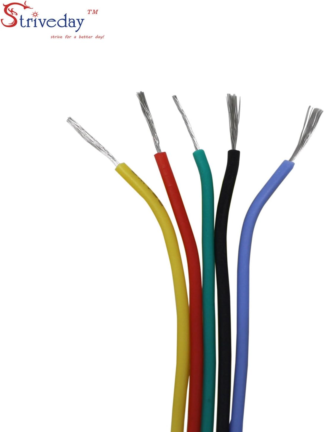 Striveday 30 AWG Flexible Silicone Wire Electric wire 30 gauge Coper Hook Up Wire 300V Cables electronic stranded wire cable electrics DIY BOX-1 - - 