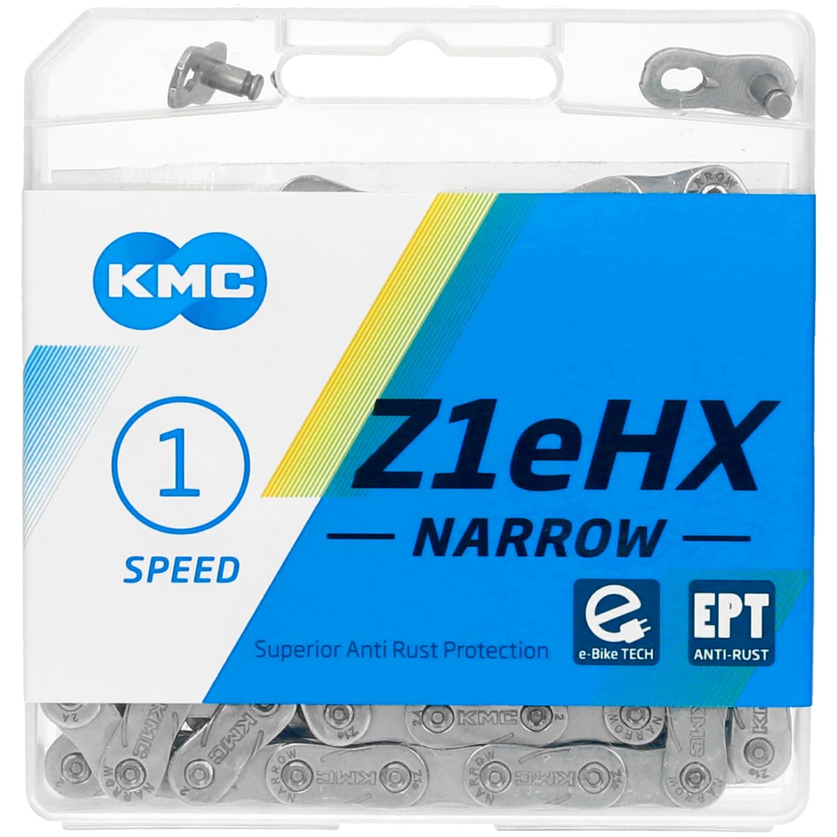 KMC Z1eHX EPT Chain, Dark Silver, Narrow (128 Links)