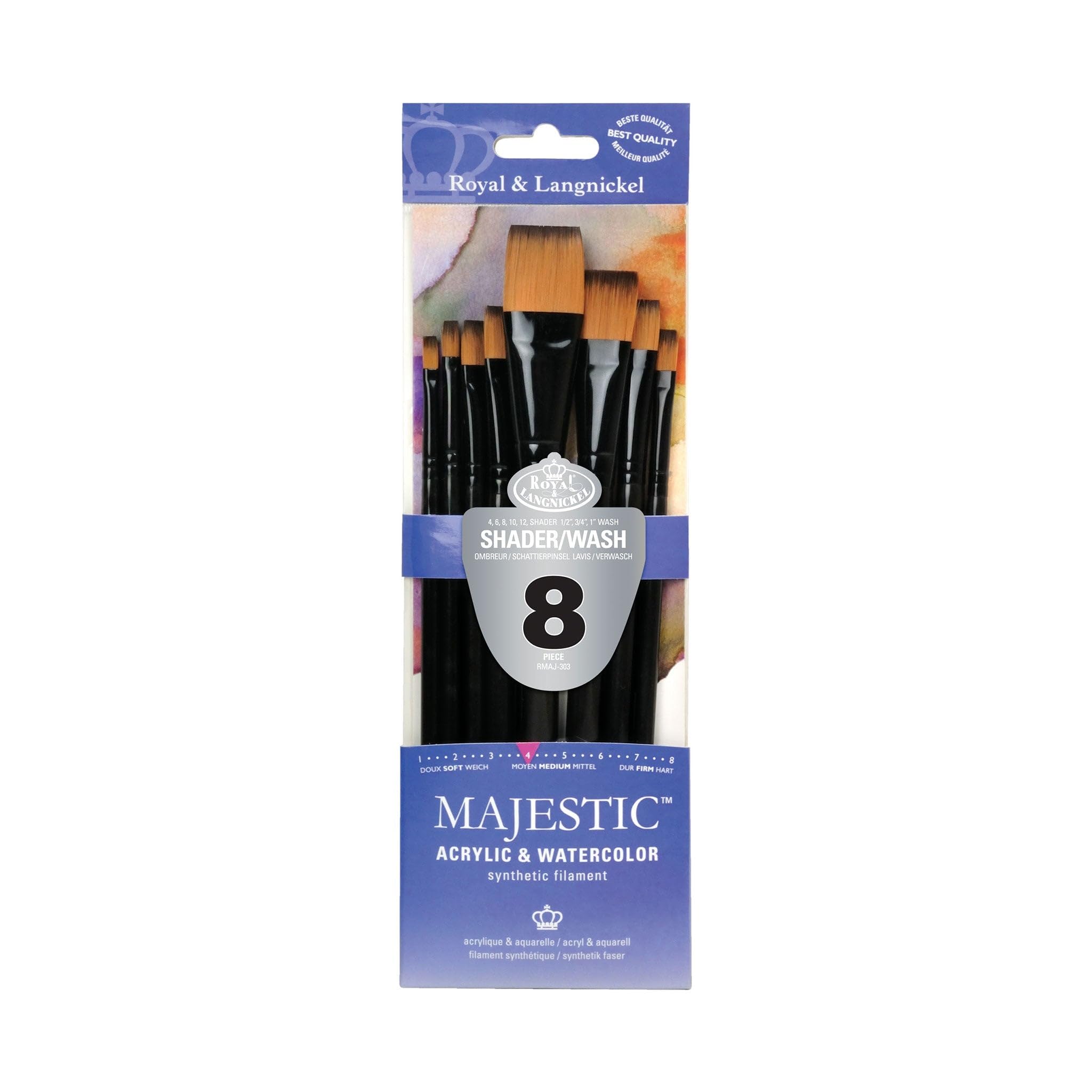 Royal & Langnickel Majestic Acrylic & Watercolour Shader/Wash Brushes