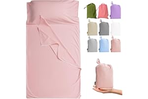 Cozysilk Brand - GANNAFEE Cotton Sleeping Bag Liner with Zipper - 100% Cotton Travel Sheet Sleep Sack Adult - Travel Sleeping Bag for Hotels Camping Hiking