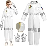 Aomig Kids Astronaut Costume Unisex Space Jumpsuit Helmet Glove Set view 9