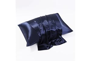 1 Pack Queen Size Satin Pillowcase with Zipper, Similar to Silk Pillow Cases, Silky Soft Pillow Cover for Hair and Skin, Gift