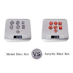 DnDnD Acient Silver Metal DND Dice Set, 7PCS D&D