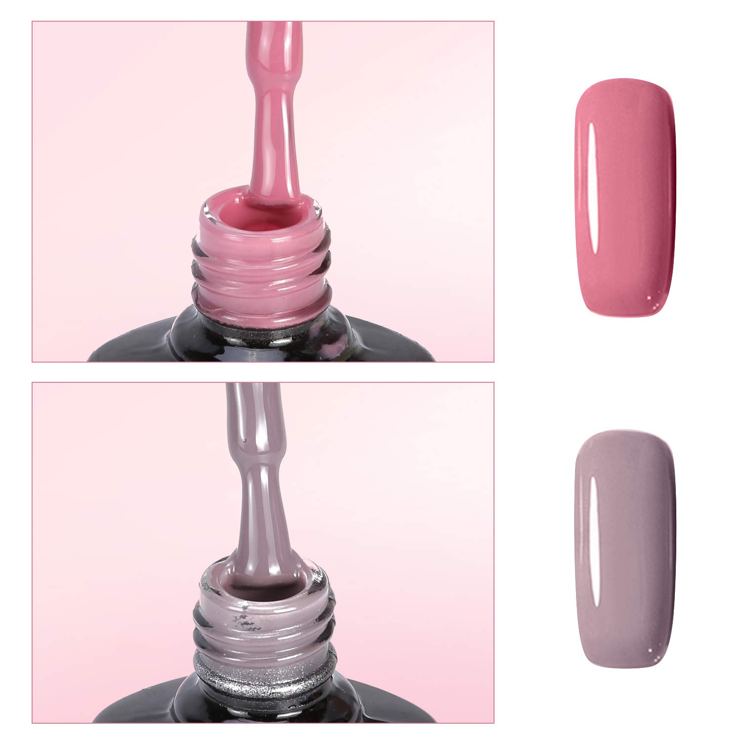 Gel Nail Polish Set, Beautlinks Nude Gray Series 6 Colors Nail Art Gift Box Soak Off UV LED Gel Polish Kit 8.3ml (Set 1)