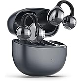 Open Ear Earbuds, Air Conduction Headphones Wireless Earbuds Bluetooth 5.4, Clip on Headphones with Mic 42H Playtime, Over Ear Earphones Comfortable for Sports, Running, Workouts and Glasses Wearers