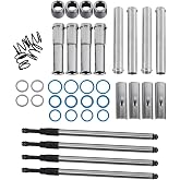 Complete Adjustable Pushrods &amp; Cover Kit Chrome Push Rod Kits Set Replacement for 1999-2017 Harley Davidson Twin Cam 99-17(excludes 2017 Touring)