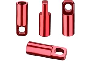 ADIOPRO 4 Pack Aluminum Presta Valve Caps for Bikes - Tubeless Valve Stem Covers with Valve Core Remover - Fits Presta French Valves on MTB, Road Bikes, Bicycles - Red