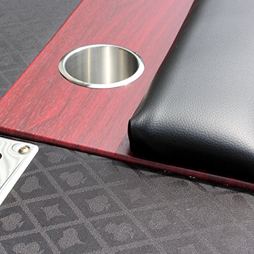 IDS Poker 96" Classic Luna Poker Table Black Speed Cloth Racetrack Chip Tray DropBox Wooden Legs
