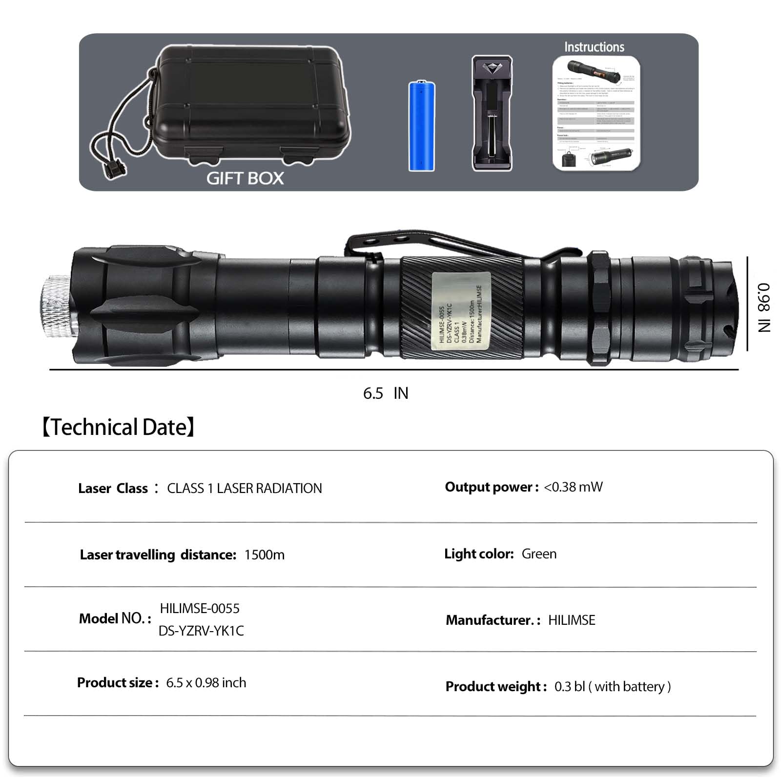 3000 High Lumens Laser Pointer with Aluminum Body