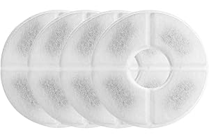 4pcs Pets Cat Water Fountain Replacement Filters for Flower Dispenser with 3-Layer Filtration System Purification Deodorizati