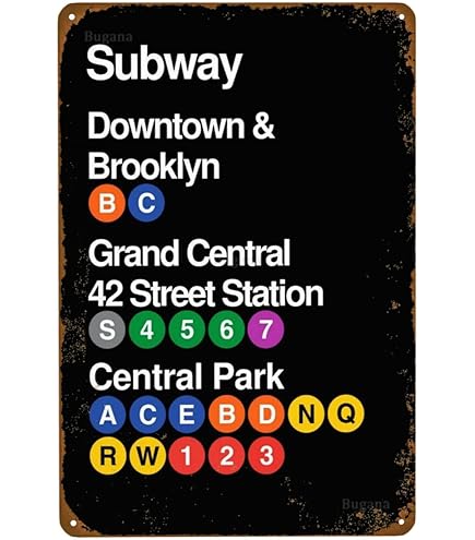 Amazon.com: FDKYOEK Subway Sign, 12 x 8 Inches New York