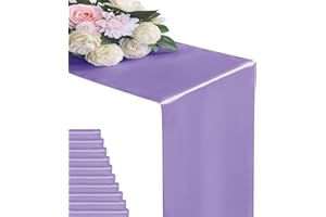 Flohar 12Pack Table Runner 12 x 108 Inches Satin Silk Table Runner for Wedding, Birthday Party, Banquets, Graduations Decoration, fit Rectange and Round Table-Lavender