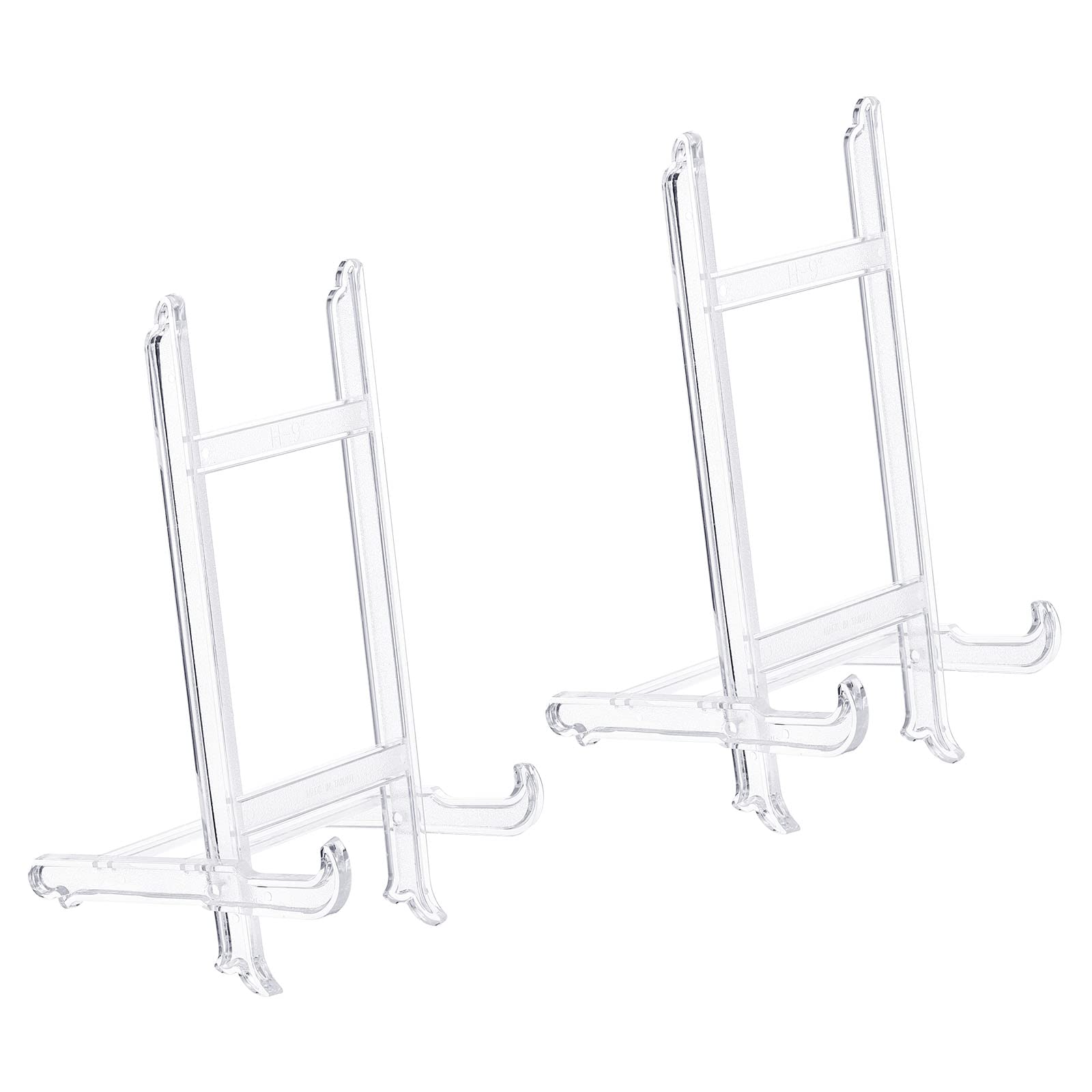 PATIKIL 9" Acrylic Decorative Plate Stand Holder, 2 Pack Table Use Picture Easel Frame Holder for Displaying Photos, Card, Canvases, Clear