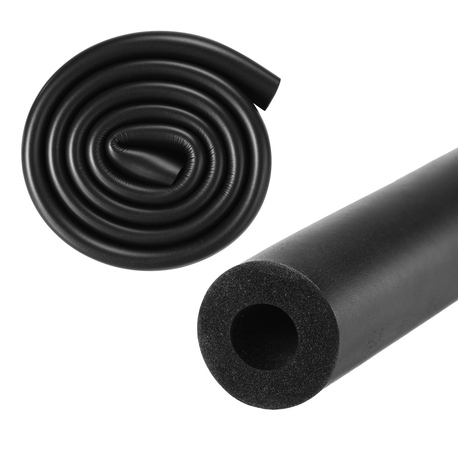 M METERXITY Pipe Insulation Tube, 12mm ID 28mm 1-1/8" OD 3.3Ft 1m Length, Soft Flexible Foam Tubing for Handle Grip Support/Guitar Stand/Roof Racks [Black]