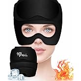 Migraine Relief Cap with Detachable Eye Mask – 2-in-1 Hot & Cold Gel Ice Head Wrap for Headaches, Sinus Pressure, Stress & Tension – Reusable Light-Blocking Headache Hat