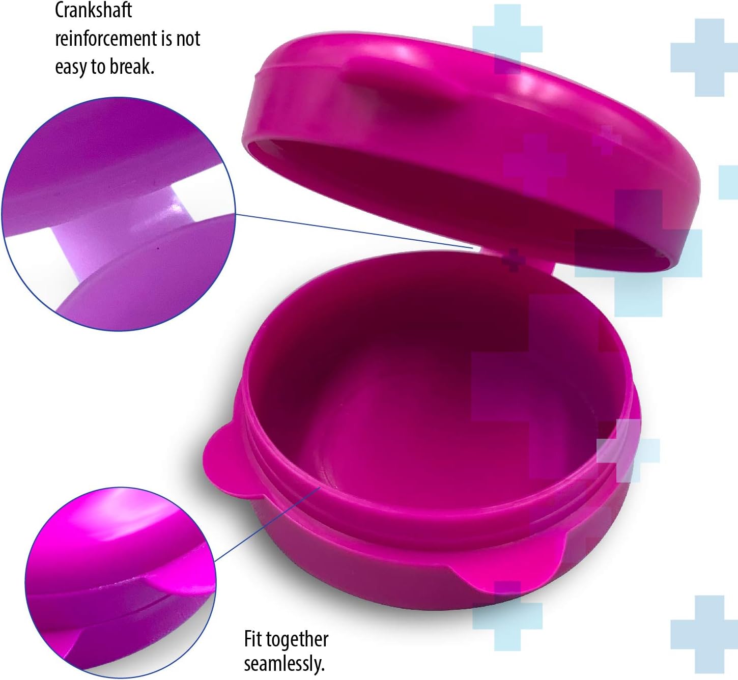 3 Pack - Open Lid Round Pill Box Organizer Pocket Small case Holder,Daily containers. Medicine Holder, Ideal for Medication, Vitamin, Supplement, Perfect Travel: Health & Personal Care