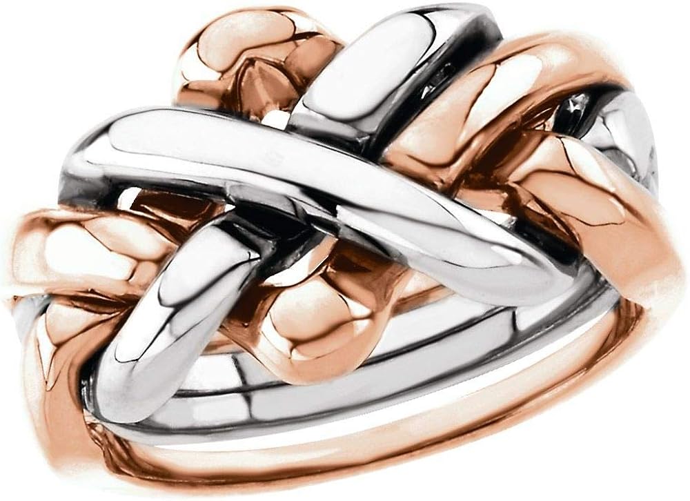 12.5mm 4Piece Puzzle Ring Band Amazon.co.uk Jewellery