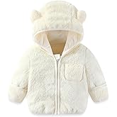 AiWMGL Baby Infant Boys Girls Winter Coat with Fold-Over Mittens Fleece Outwear Jacket Warm Clothes Bear Hooded