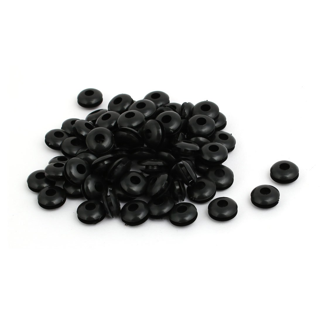 Sourcingmap 4mm Inner Dia Rubber Ring Sealing Grommet Electrical Wiring Gasket Black 80pcs