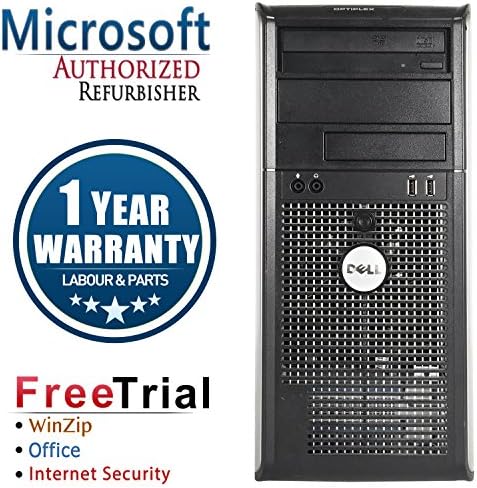 Dell 745 Business High Performance Tower Desktop Computer PC (Intel C2D E6300 1.86G,4G RAM DDR2,160G HDD,DVD-ROM,Windows 10 Home Premium)(Certified Refurbished)