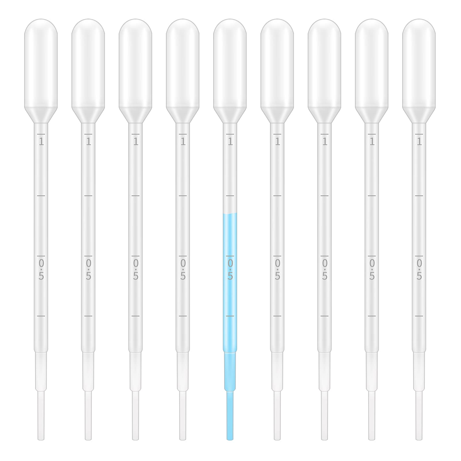 G2PLUS Plastic Transfer Pipette 1ml Washable Pasteur Pipettes Measuring Pipettors Disposable Dropper for Mixing Acrylic Paints and Lab, Pack of 100