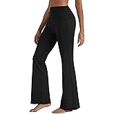 Womens Flare Leggings No Front Seam Flare with Tummy Control High Waisted Wide Leg Yoga Pants