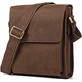 Augus Leather Messenger Crossbody Shoulder Bag for Men Work Business Casual Adjustable straps With YKK Metal Zipper