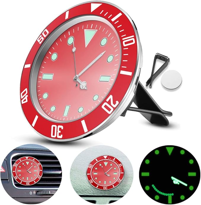 Amazon.fr ALLOMN Horloge De Voiture, 5×5cm Voiture Air Vent Horloge Automobile Quartz Horloge