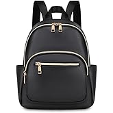 JIANLINST Mini Backpack Purse for Women PU Leather Small Backpack Fashion Multi Pockets Casual Daypacks Ladies Travel Shoulder Bags Black