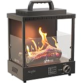 Alogfire 8200 BTU Propane Portable Gas Fire Pit and Heater | Outdoor Real Flame Tabletop Fire Bowl, Safety Protection, Ideal for Camping, Fishing and Hiking