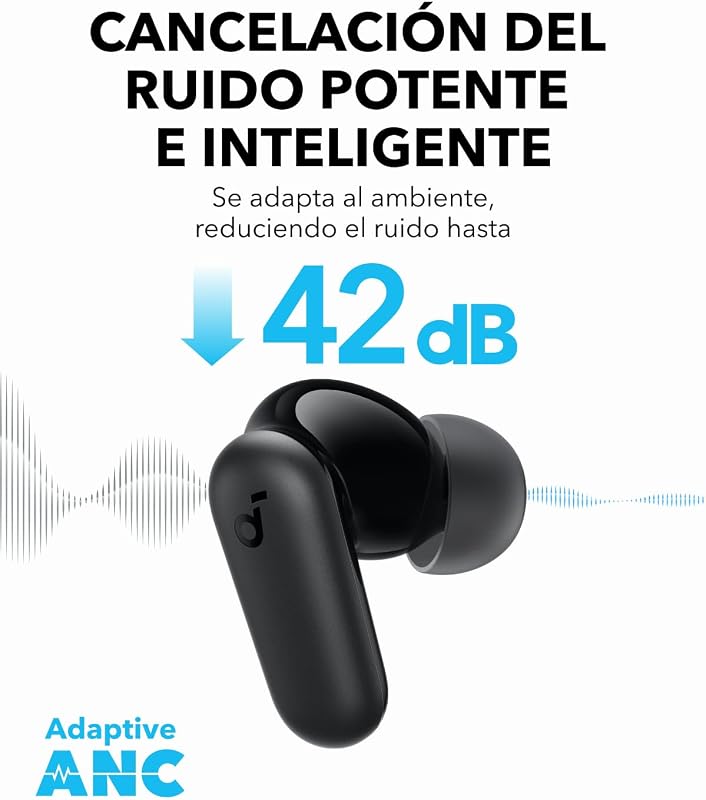 Fones de ouvido com cancelamento de ruído anker soundcore p30i, cancelamento de ruído poderoso e inteligente, graves potentes, 45 horas de reprodução, capa 2 em 1 e suporte para celular, ip54