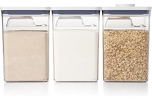 OXO Good Grips 6 Piece(3 Containers & 3 Scoops) Large Canister Set with Scoops, 4.4 qt each, White