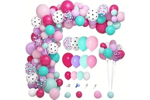 QYCX Surprise Party Decorations-152Pcs Surprise Balloon Garland Kit Pink Purple White Balloon Garland Rose Red Aqua Blue Whit