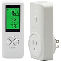 WTC100 Wireless Temperature Controller Digital Plug-in Thermostat Outlet Remote Control Heating Cooling Mode for Window A/C F