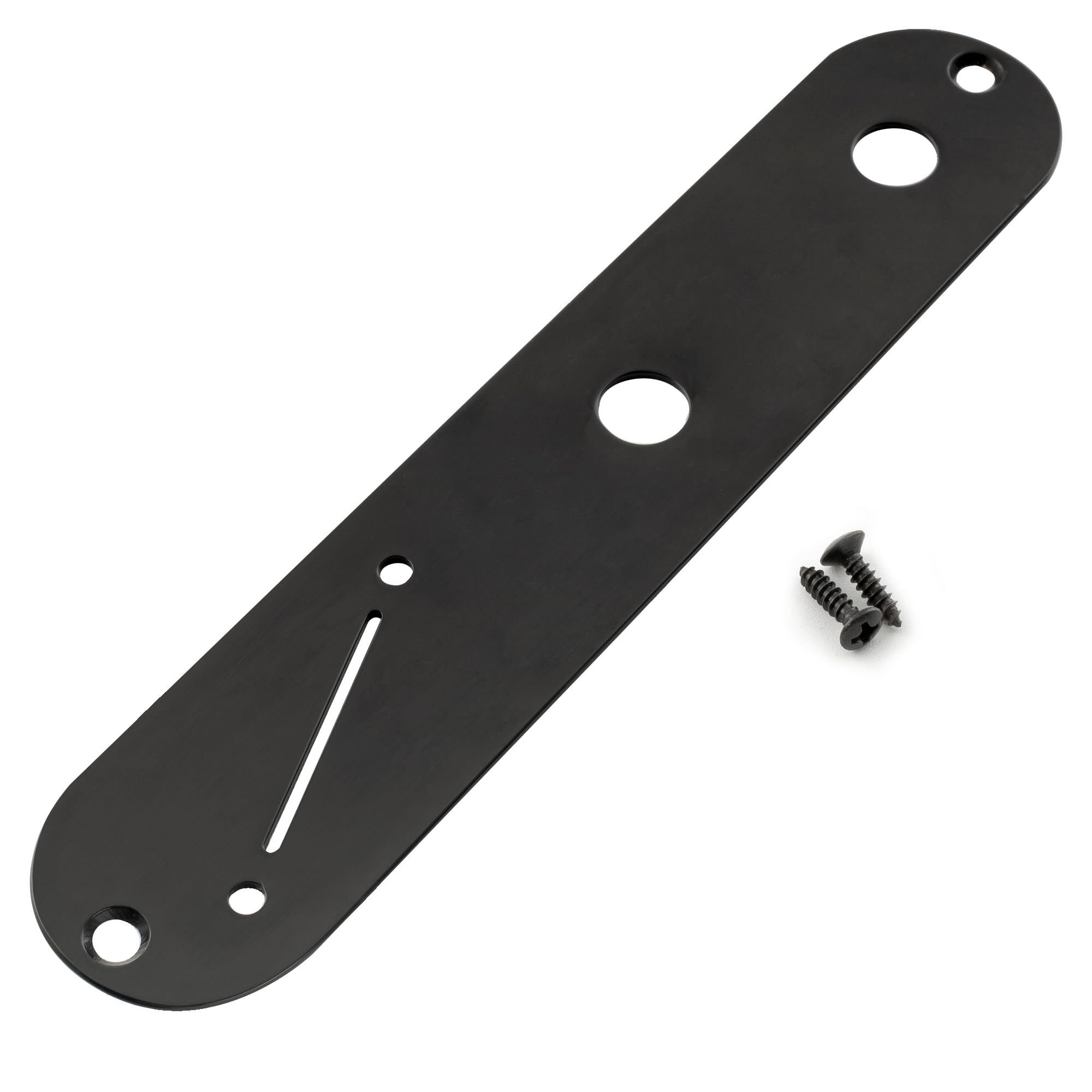 Musiclily Pro 32mm Steel Control Plate with Narrow Pots Hole Spacing and Angled Switch Slot for Tele Style Electric Guitar, Black