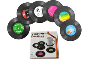 Funny Retro Vinyl Record Coasters for Drinks Creative Music Drink Coasters for Music Lovers Home Decor Housewarming Wedding G