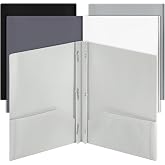 Mr. Pen- Plastic Folders with Pockets and Prongs, 5 Pack, Letter Size | 2-Pocket Poly Folders with 3 Hole Punch, Metal Prongs &amp; Business Card Slot, Flexible Plastic Folders for School and Office
