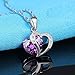 ASHINE CZ Cutout Heart Necklace Sterling Silver Necklace Purple Pendant Gift