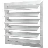 PATIKIL 12x12 Inch Aluminum Vent Cover, Louver Shutter Exhaust Fan Louvered Vent Automatic Gravity Square Grill Self-Closing Vent Cover for Greenhouse Industrial Exhaust HVAC System