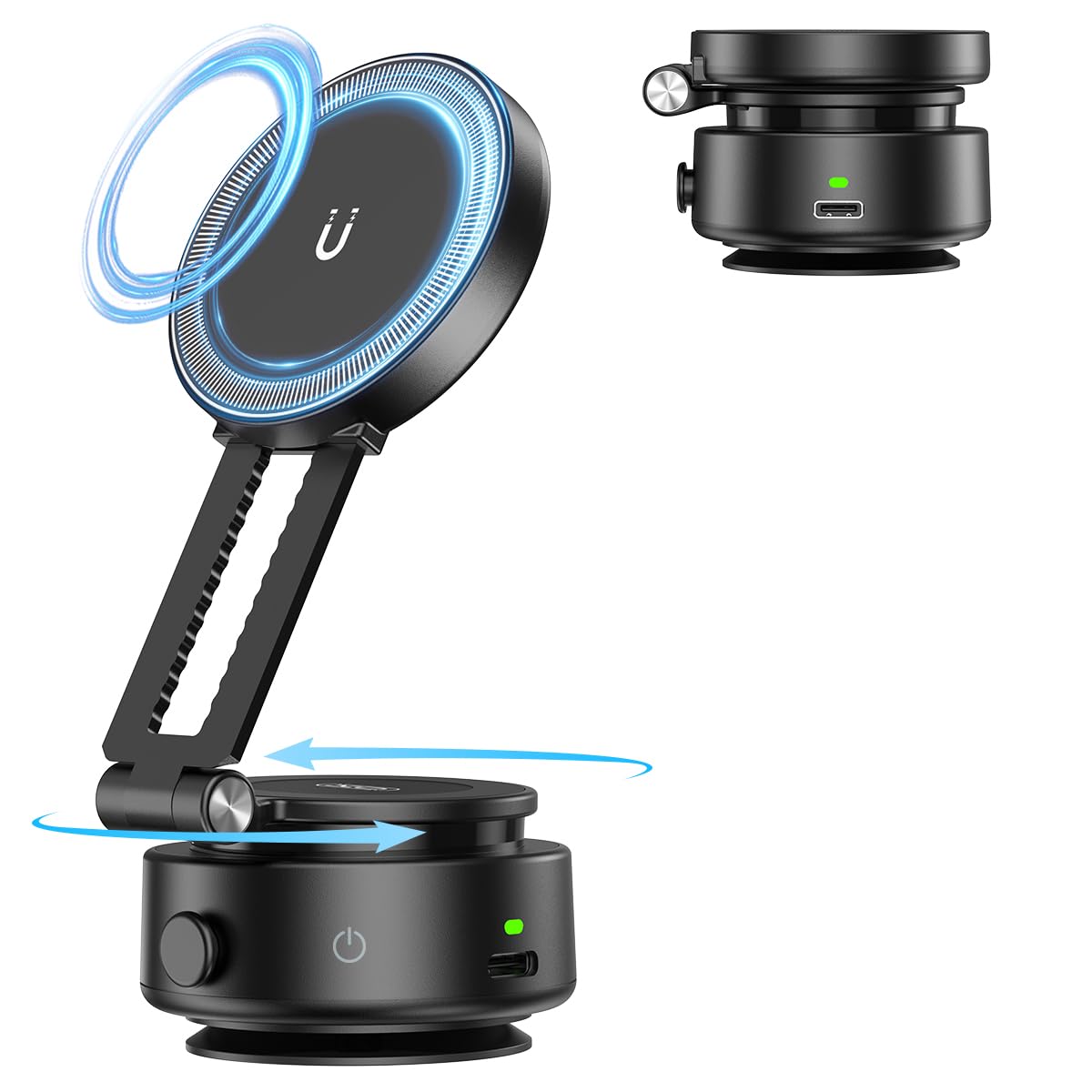 Photo 1 of Electric Vacuum Suction Car Phone Holder, 360° Rotation Magnetic Phone Holder for Car Foldable Strong Suction Adjustable Car Phone Mount Stand for iPhone16/15/14/13/12(Not Charge Phone)