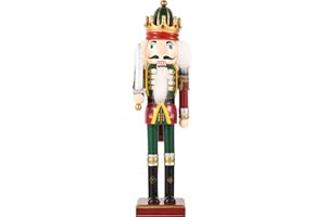 SurpriseSeptember Christmas Nutcracker Ornament,12 inch Traditional Painted Wooden Nutcracker Soldier Doll, Nutcracker Figures Holiday Party Tabletop Christmas Decorations (Swordsmen)