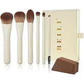 BEILI Mini Travel Makeup Brush Set, 6-Piece Face &amp; Eye Brushes