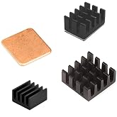 Easycargo Raspberry Pi 4 Heatsink Kit Aluminum + Copper + 3M 8810 Thermal Conductive Adhesive Tape for Cooling Cooler Raspberry Pi 4 B, 3 B+, Pi 3 B, Pi 2, Pi Model B+ (4pcs)