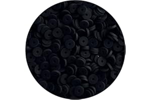 ACOFECT 2000pcs Black Clay Beads for Bracelets Making - Heishi Polymer Flat Disc Spacer Clay Bead for Jewelry Earring DIY Crafts 6mm