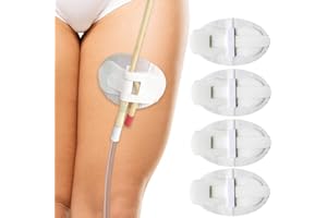 EASECARE 5PCS Foley Catheter Stabilization Device Urinary Leg Bag Holder Legband Sticker for Peg/G/J Feeding Tube, Breathable Foam Anchor Hook and Loop Adhesive, Individually Packaged