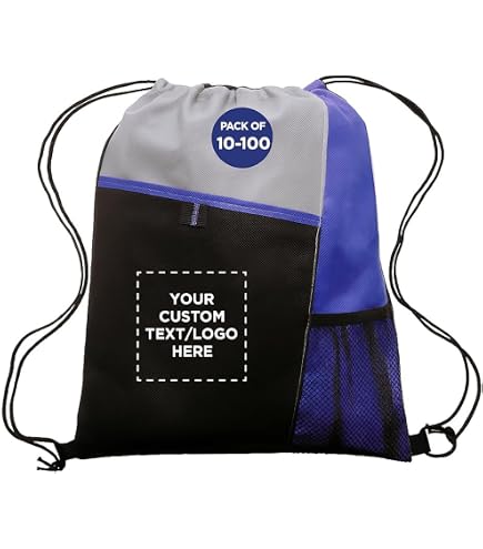 Amazon.com | Zippered Drawstring Bag Cinch Sack Promotional